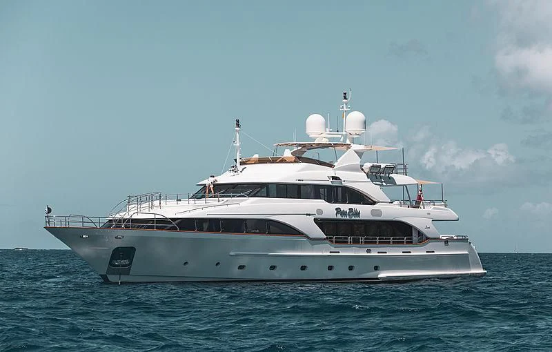 a white yacht in the water aboard CRISTOBAL Yacht for Charter