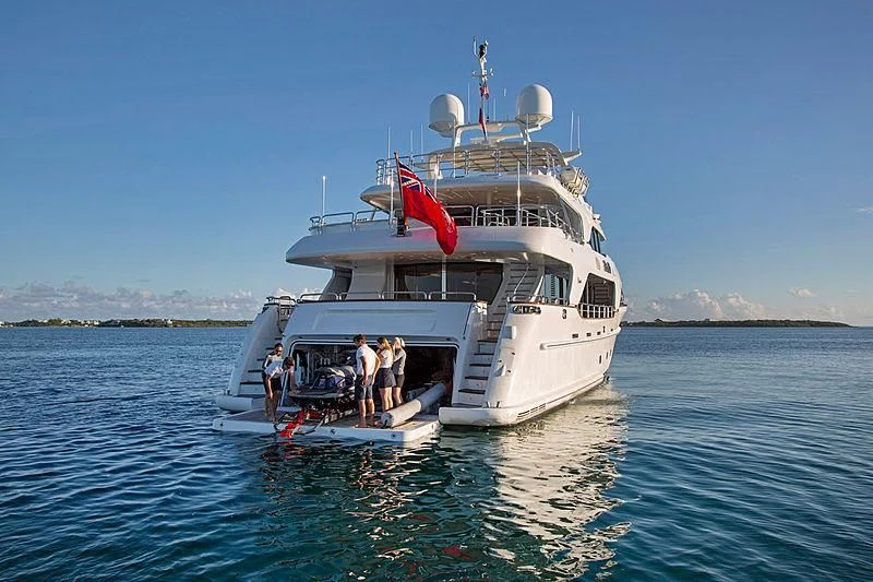 a boat with people on it aboard CRISTOBAL Yacht for Charter