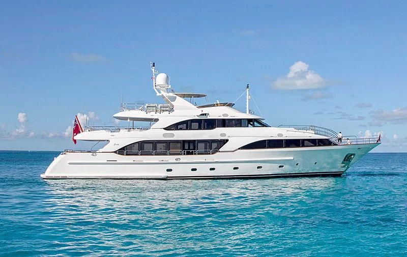 a boat in the water aboard CRISTOBAL Yacht for Charter