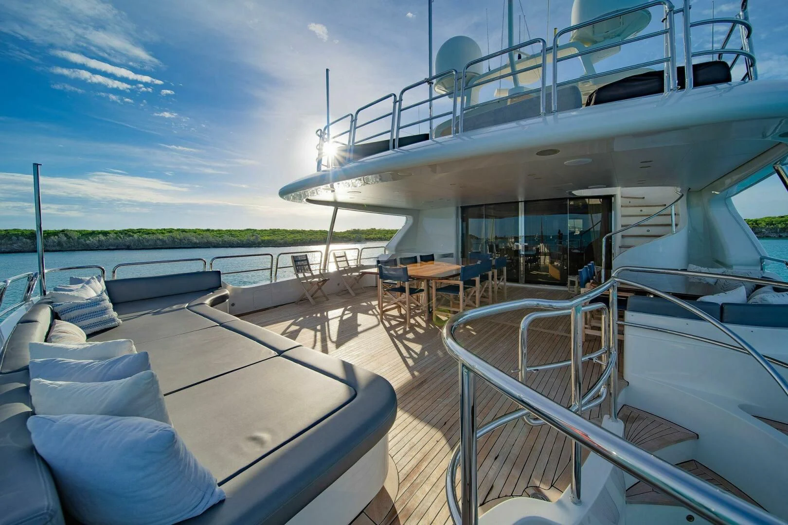 a boat on the water aboard CRISTOBAL Yacht for Charter