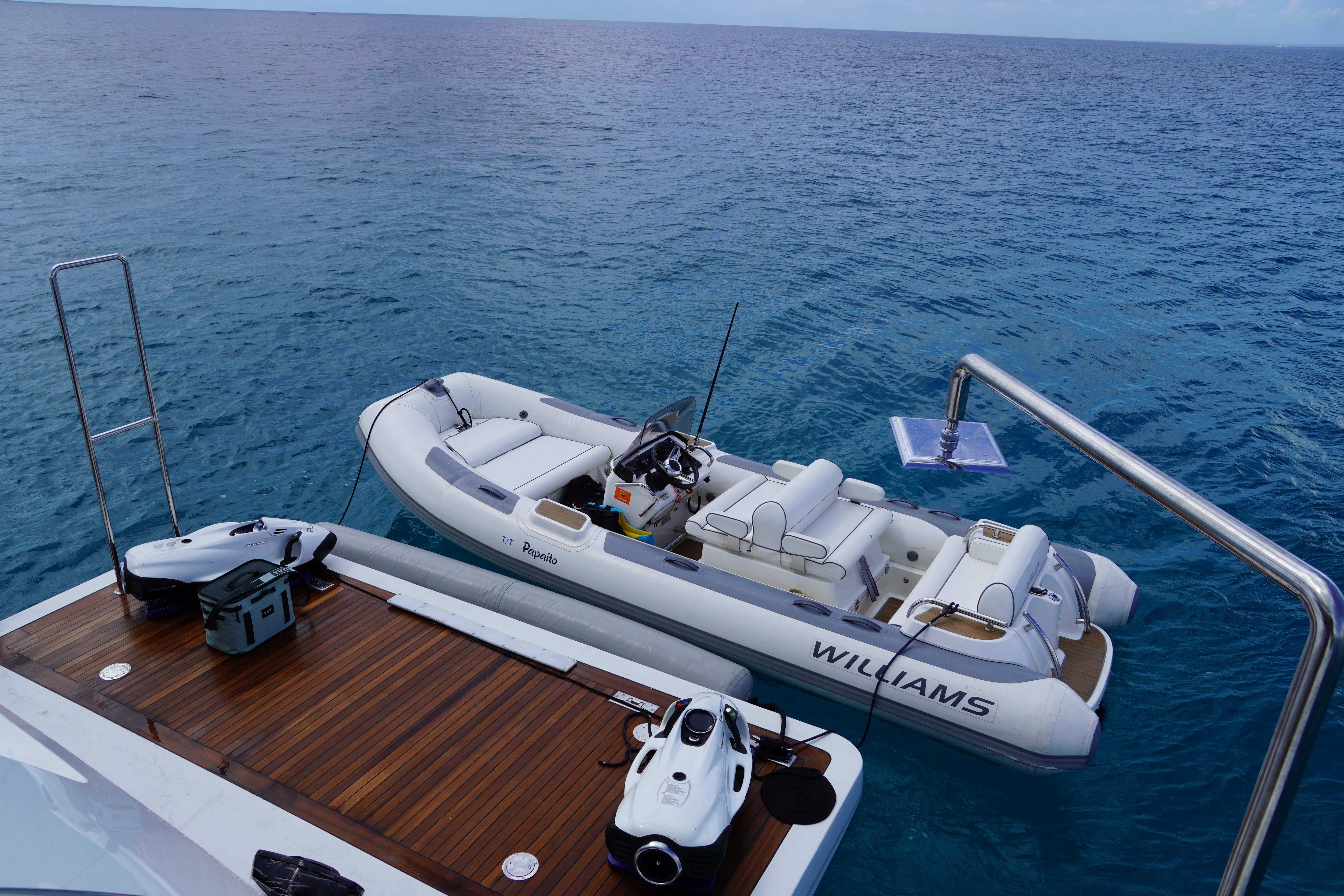 a boat on the water aboard CRISTOBAL Yacht for Charter
