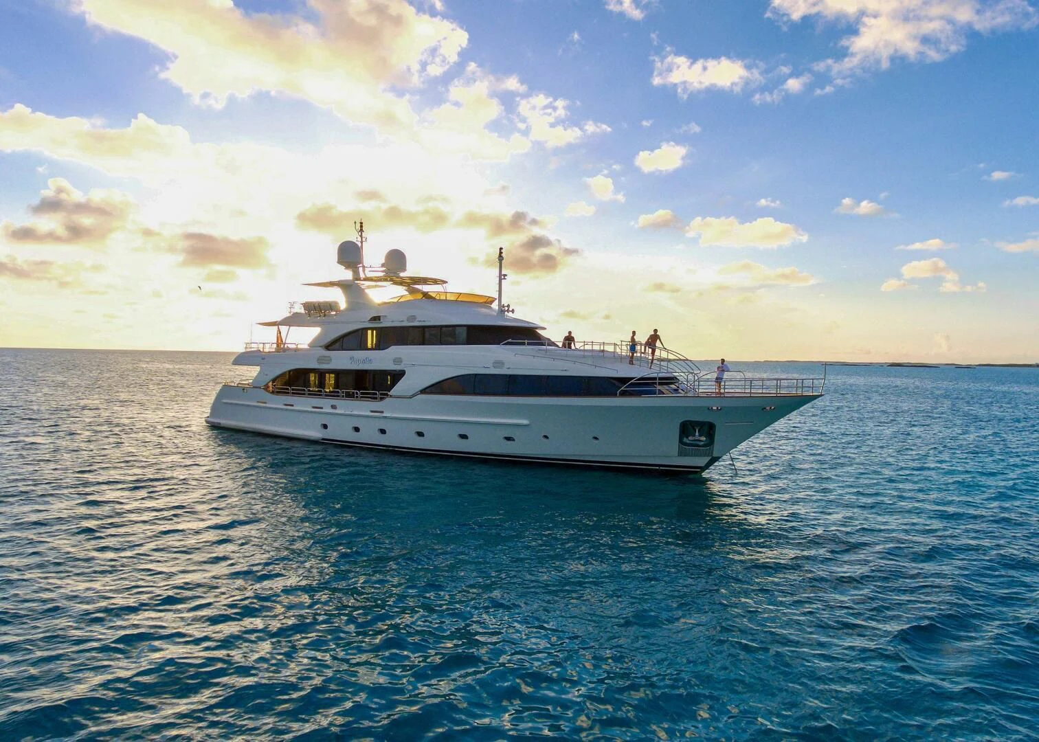 a boat in the water aboard CRISTOBAL Yacht for Charter