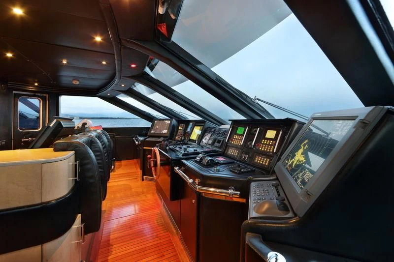 inside of a vehicle aboard CODE 8 Yacht for Sale