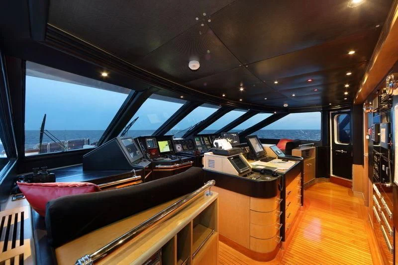 inside of a vehicle aboard CODE 8 Yacht for Sale