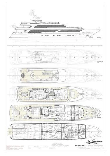 diagram, engineering drawing aboard CODE 8 Yacht for Sale