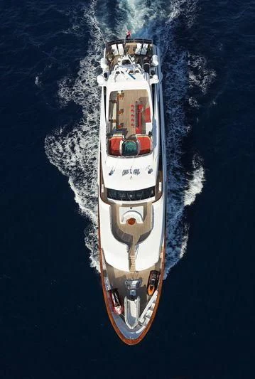 a space ship in the water aboard CODE 8 Yacht for Sale