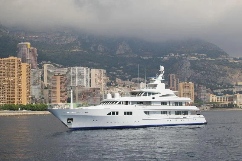 a white yacht in the water aboard PARAFFIN Yacht for Sale