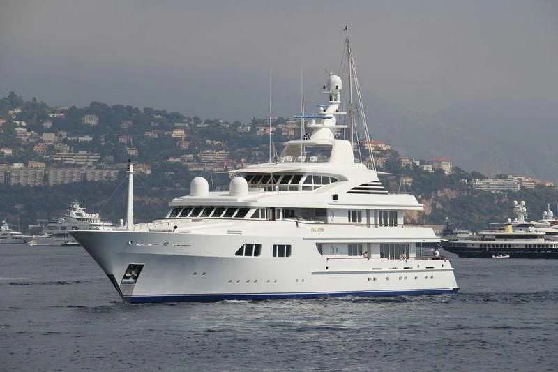 a large white yacht aboard PARAFFIN Yacht for Sale