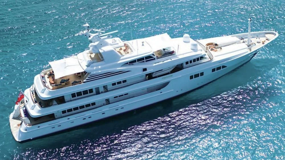 a white yacht on the water aboard PARAFFIN Yacht for Sale