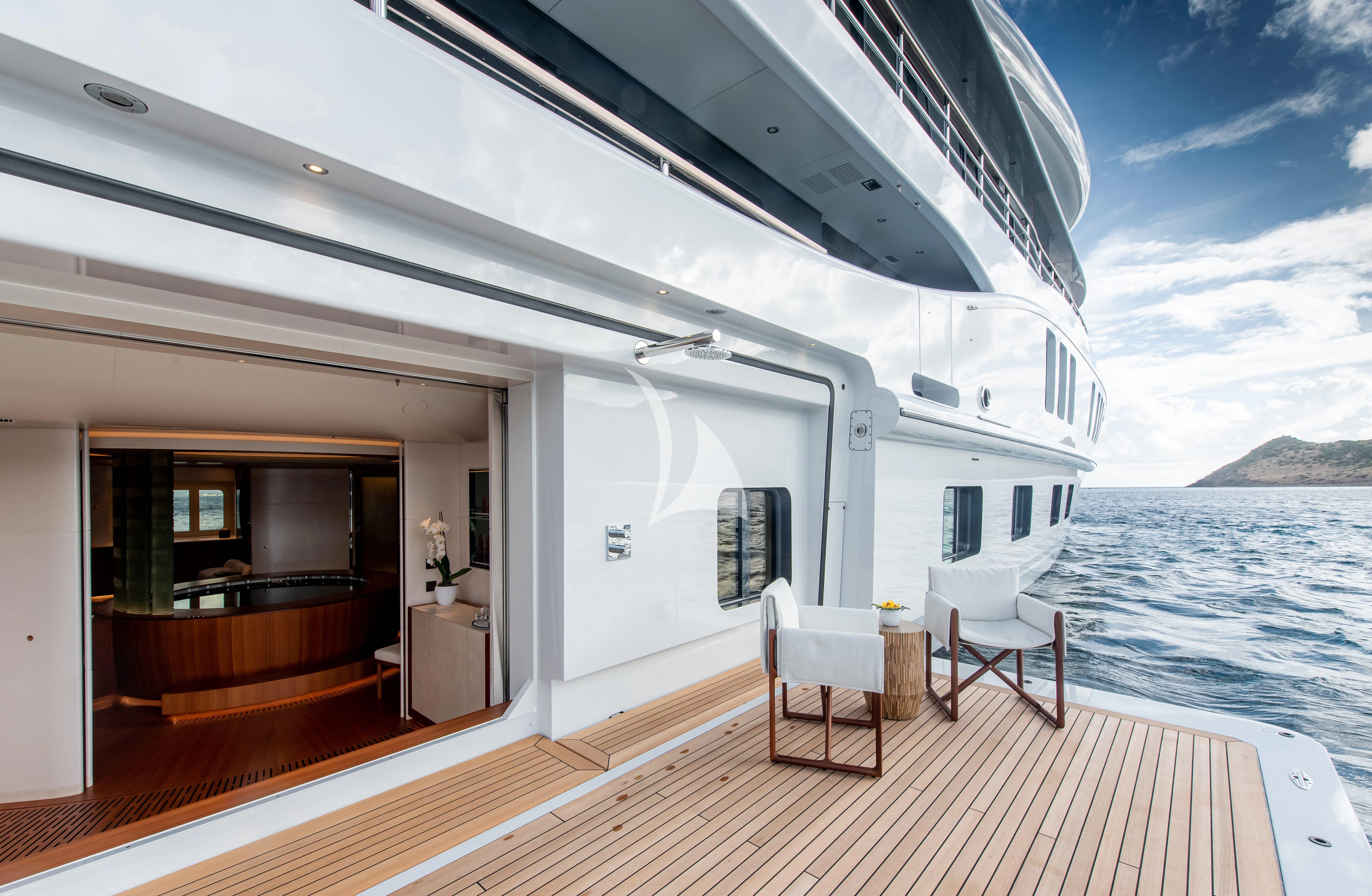 a boat on the water aboard SYNTHESIS Yacht for Sale