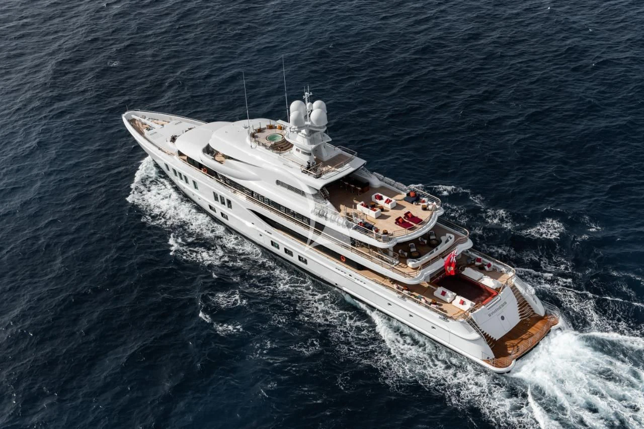 a ship in the water aboard SYNTHESIS Yacht for Sale