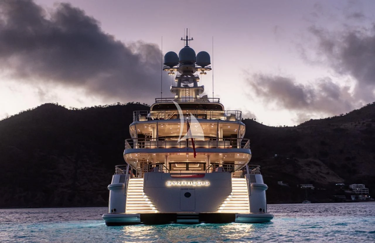a boat on the water aboard SYNTHESIS Yacht for Sale