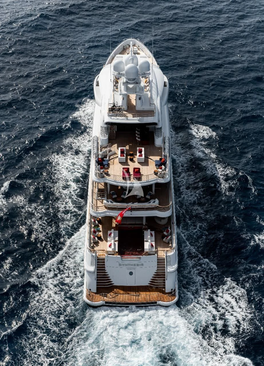 a ship in the water aboard SYNTHESIS Yacht for Sale