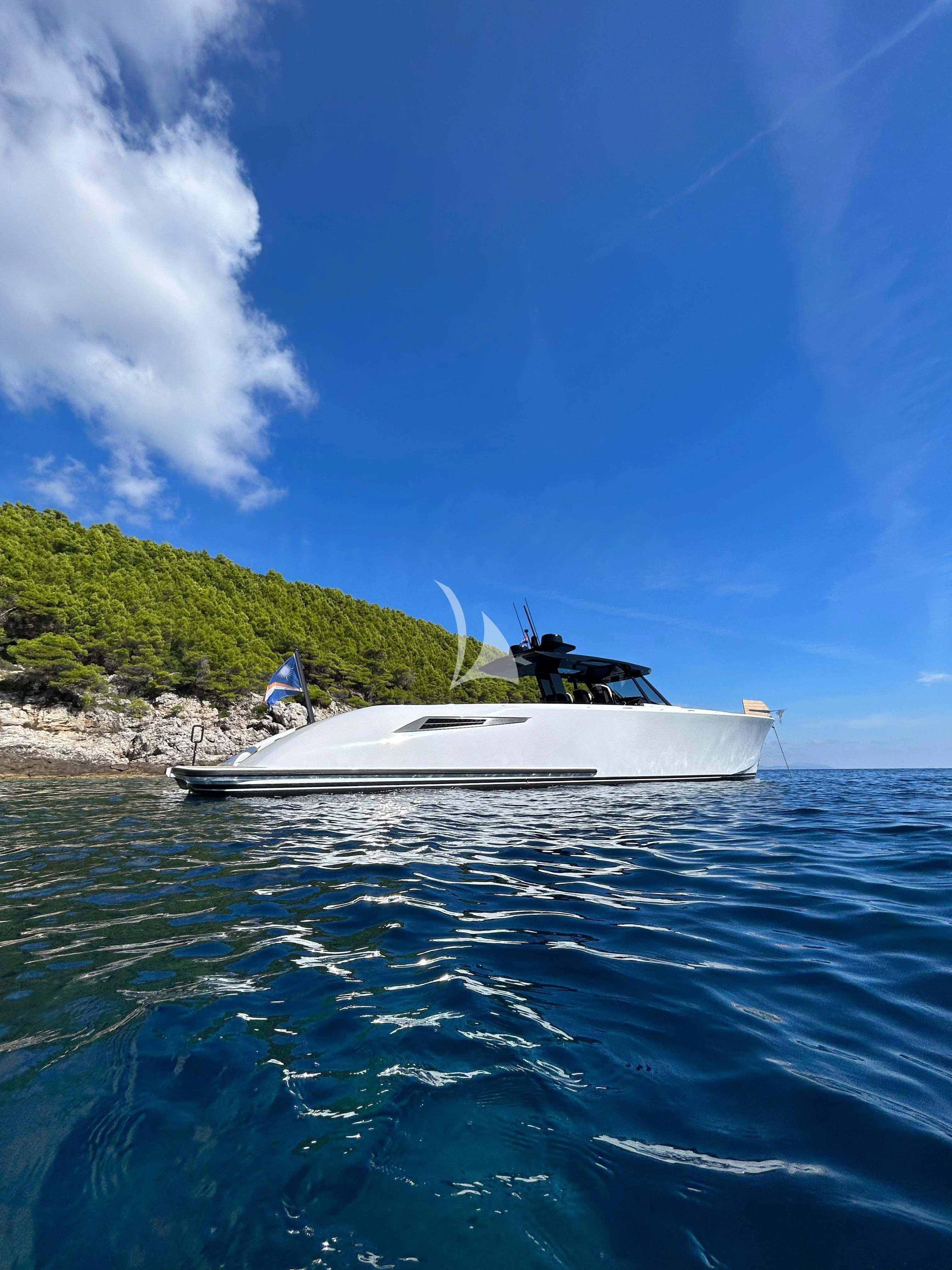 a boat on the water aboard SYNTHESIS Yacht for Sale