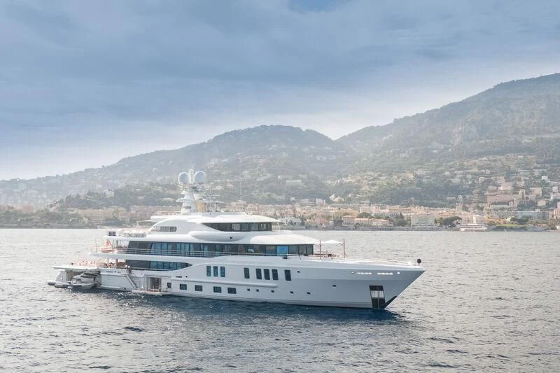 a boat on the water aboard SYNTHESIS Yacht for Sale