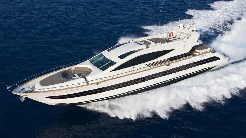 a white yacht on the water aboard TOBY Yacht for Sale