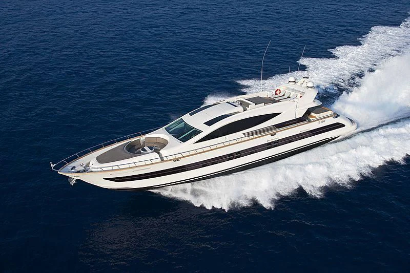 a white yacht on the water aboard TOBY Yacht for Sale