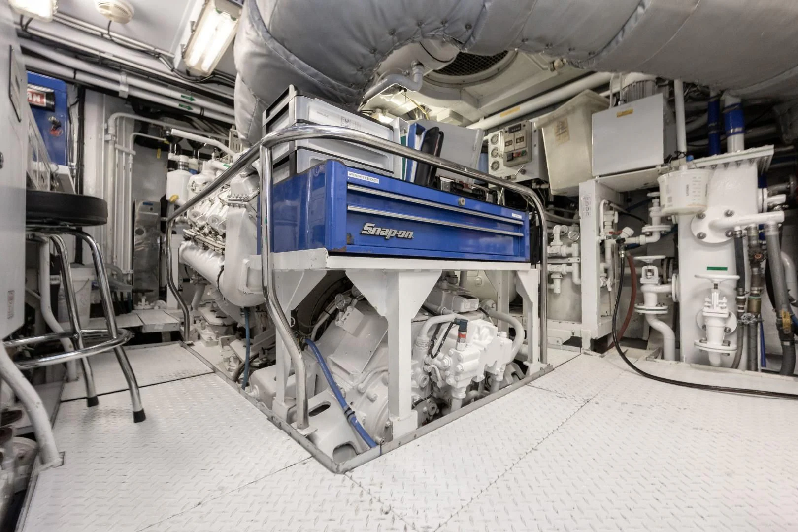 a machine with a blue case aboard DREAM RIDER Yacht for Sale