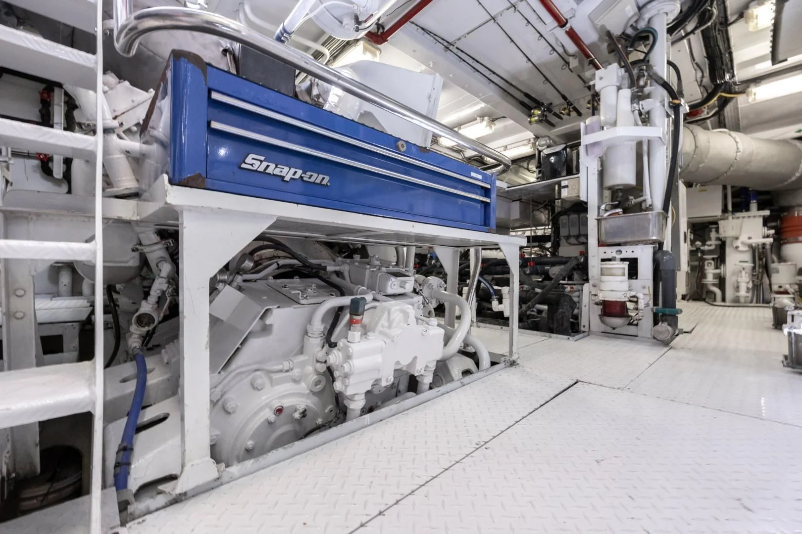 a machine with a blue label aboard DREAM RIDER Yacht for Sale