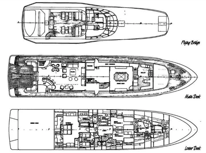 diagram, engineering drawing aboard DREAM RIDER Yacht for Sale