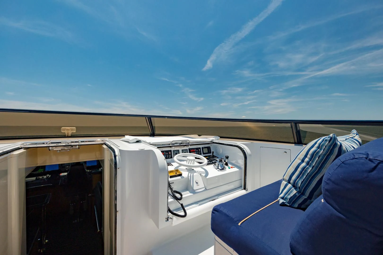 the inside of a car aboard DREAM RIDER Yacht for Sale