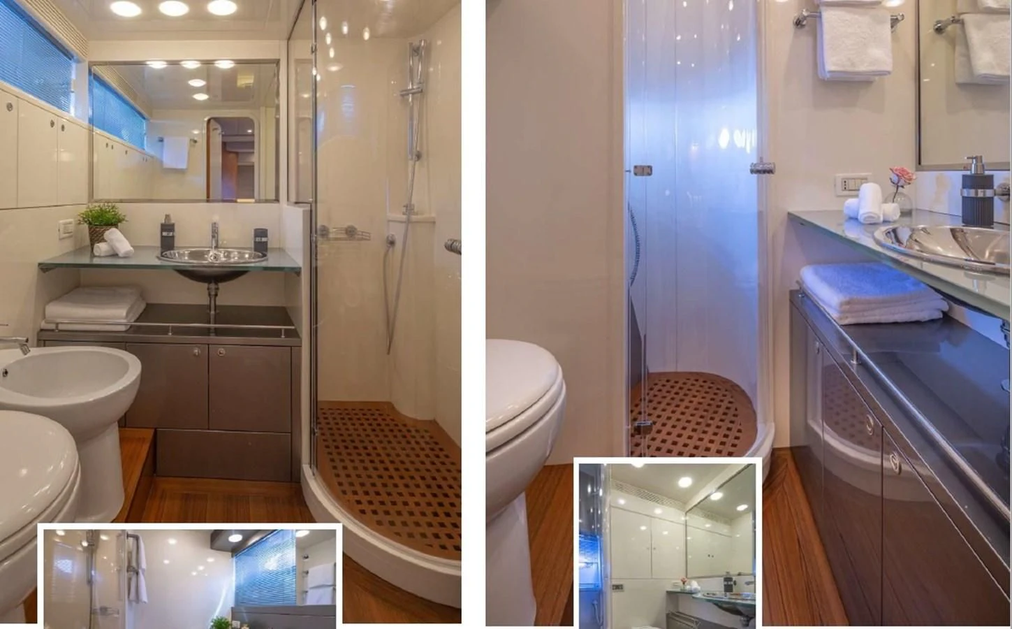 a bathroom with a shower and sink aboard LEGEND Yacht for Sale