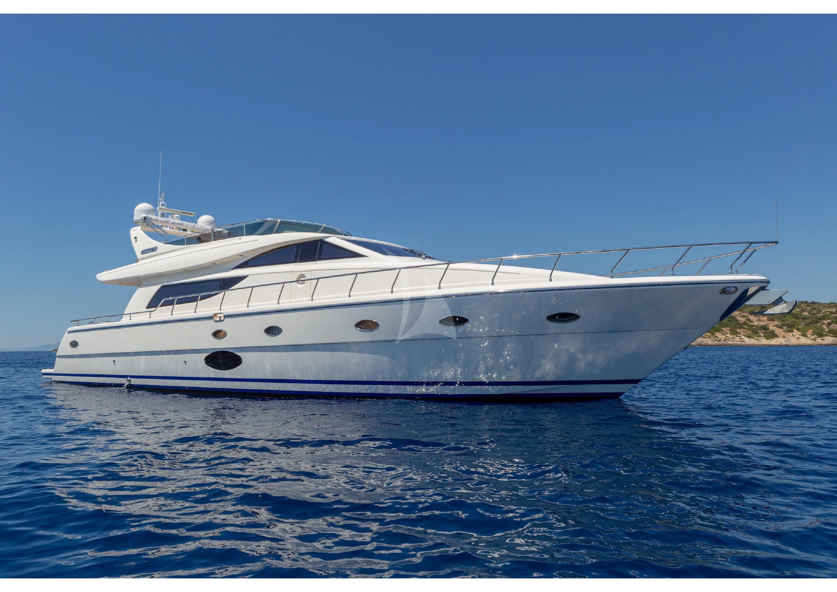 a white yacht in the water aboard LEGEND Yacht for Sale
