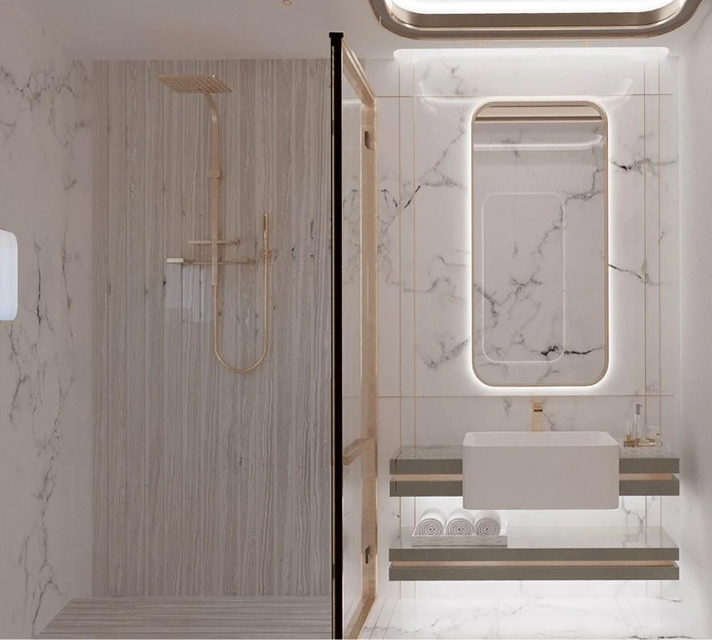 a room with a white door aboard LION Yacht for Sale