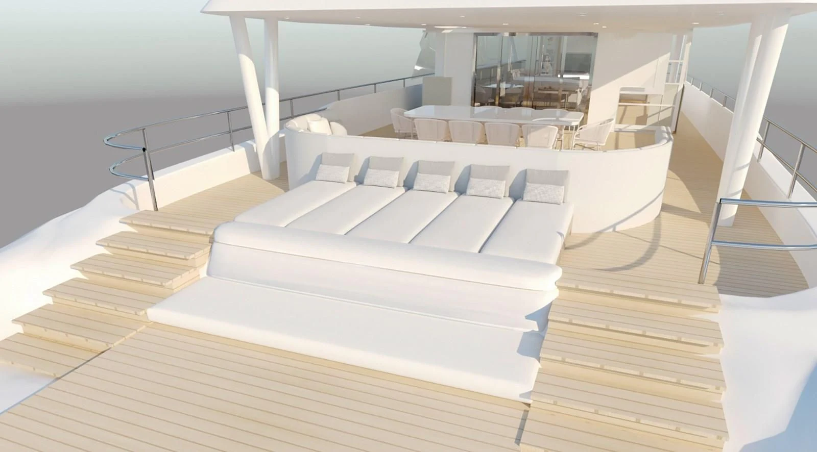 a room with a bed and a table aboard LION Yacht for Sale