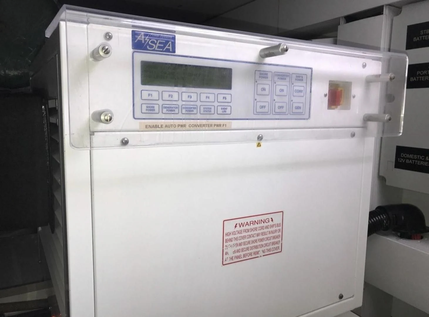 a white machine with buttons aboard SEA C Yacht for Sale
