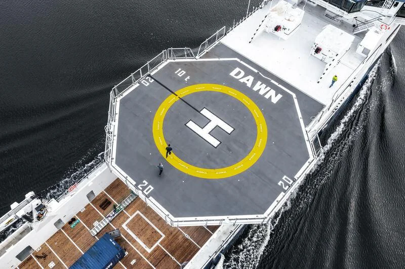 a close-up of a watch aboard DAWN Yacht for Sale