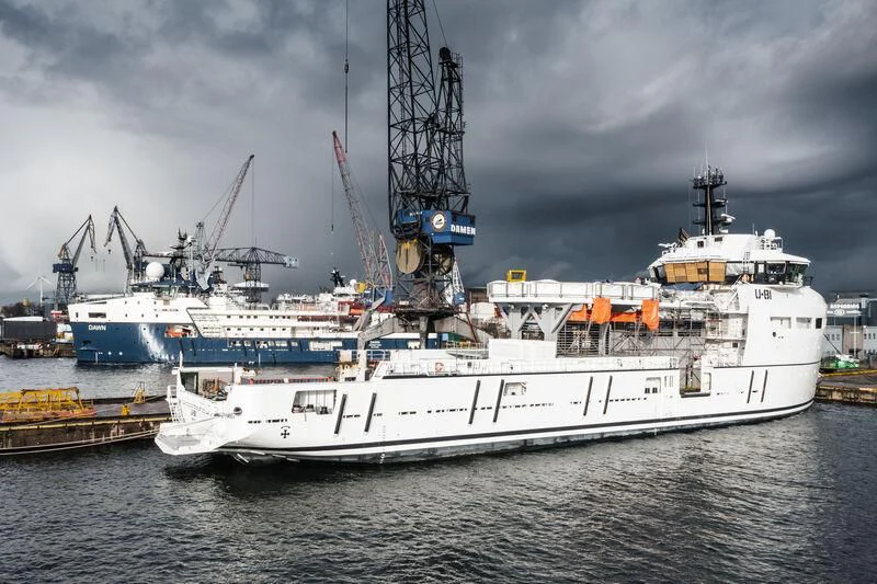 a couple of large white boats aboard DAWN Yacht for Sale