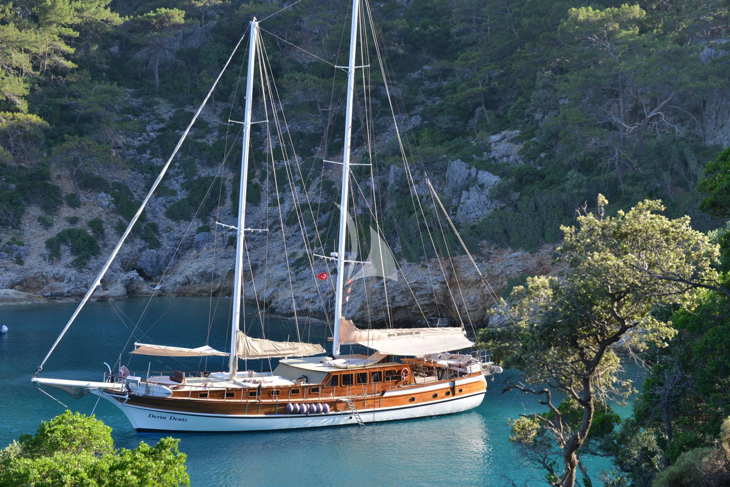 a boat on the water aboard DERIN DENIZ Yacht for Sale