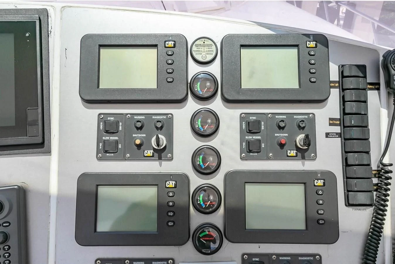 a group of electronic devices aboard PURELY PLEASURE Yacht for Sale