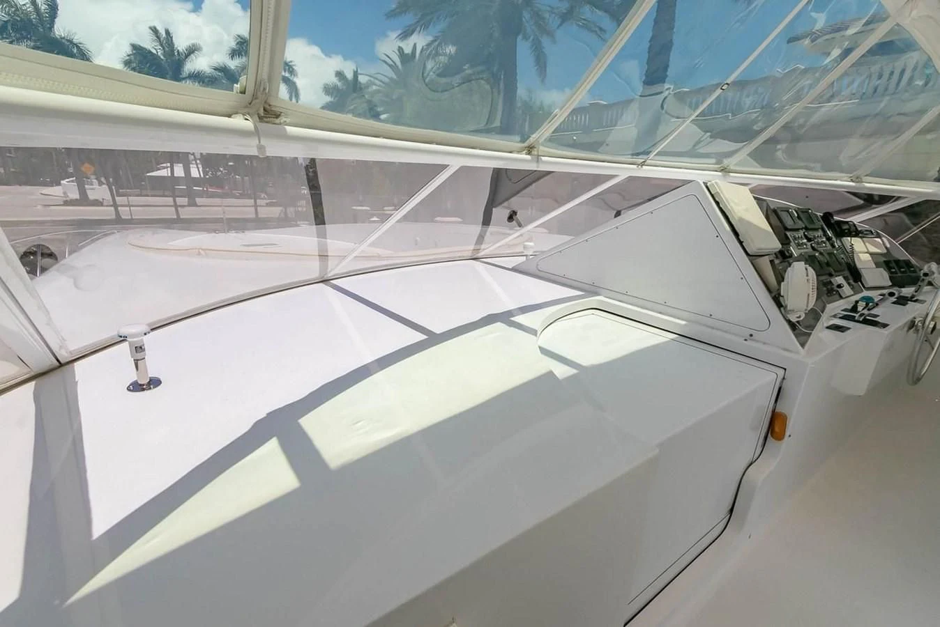 a close-up of a white airplane aboard PURELY PLEASURE Yacht for Sale