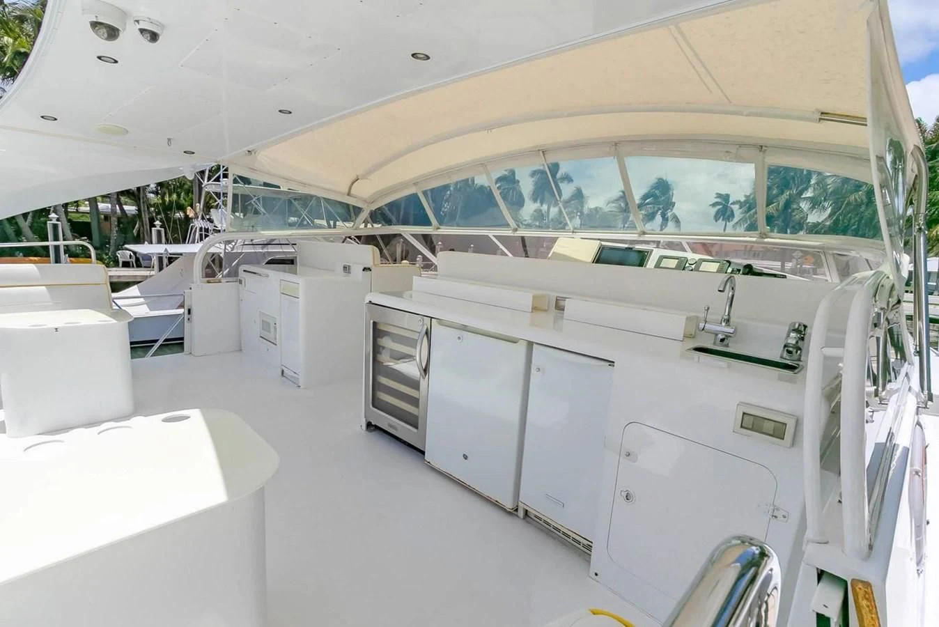 a room with white cabinets aboard PURELY PLEASURE Yacht for Sale