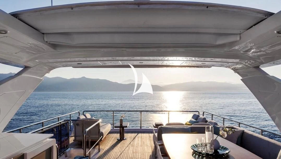 a large ship in the sea aboard SOLSTICE Yacht for Sale