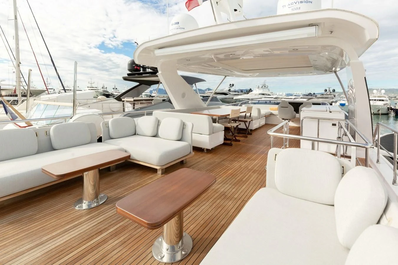 a boat on a deck aboard SOLSTICE Yacht for Sale