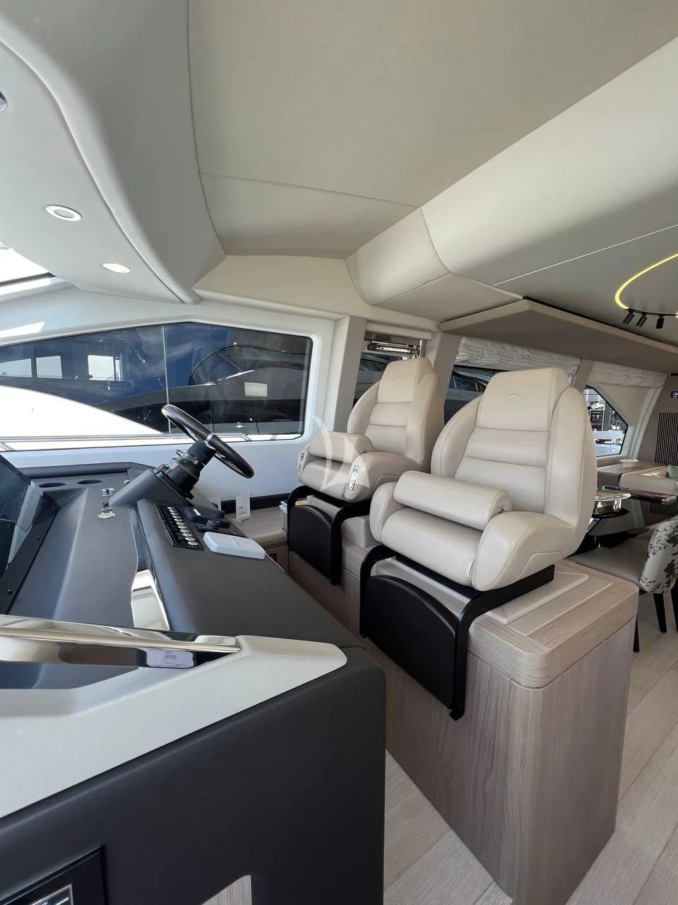 inside of a plane aboard SOLSTICE Yacht for Sale