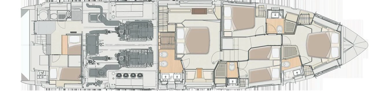 diagram, engineering drawing aboard SOLSTICE Yacht for Sale