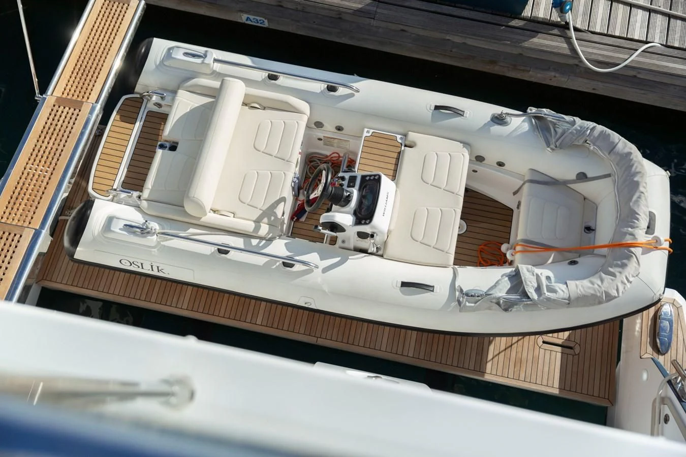 a close-up of a car engine aboard SOLSTICE Yacht for Sale