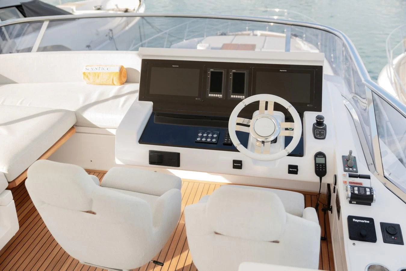 the inside of a boat aboard SOLSTICE Yacht for Sale