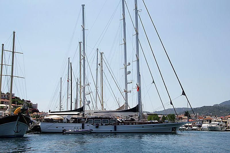 a group of boats are parked in the water aboard CLEAR EYES Yacht for Sale