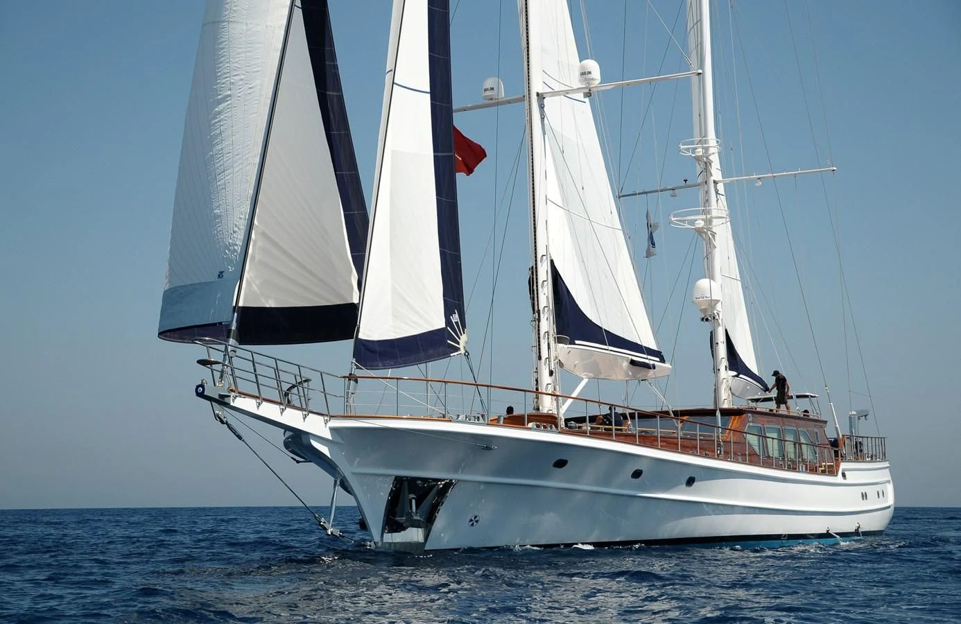 a sailboat on the water aboard CLEAR EYES Yacht for Sale
