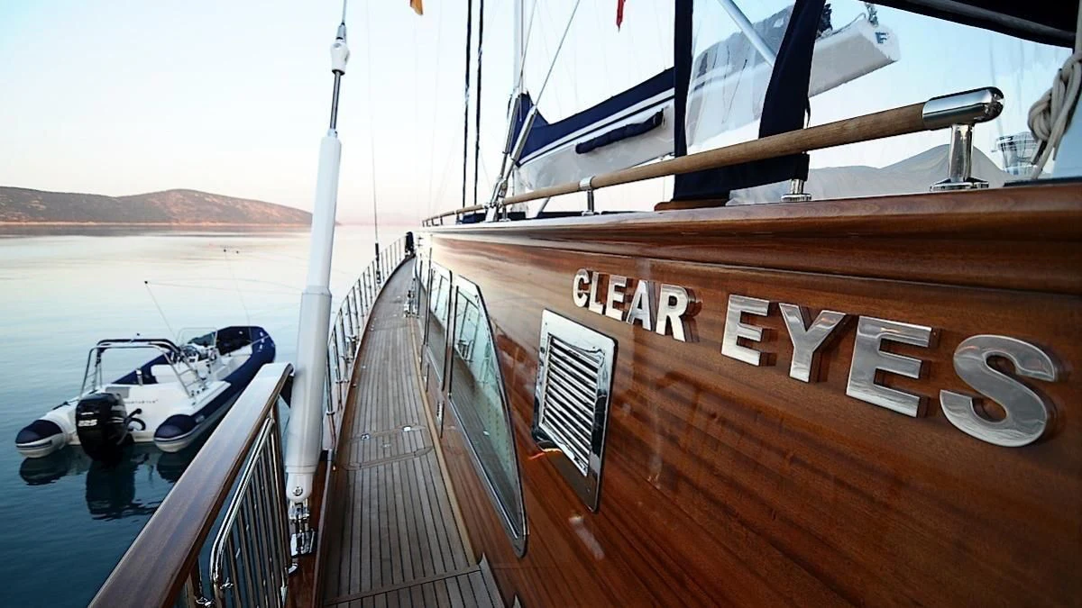 a boat on a body of water aboard CLEAR EYES Yacht for Sale