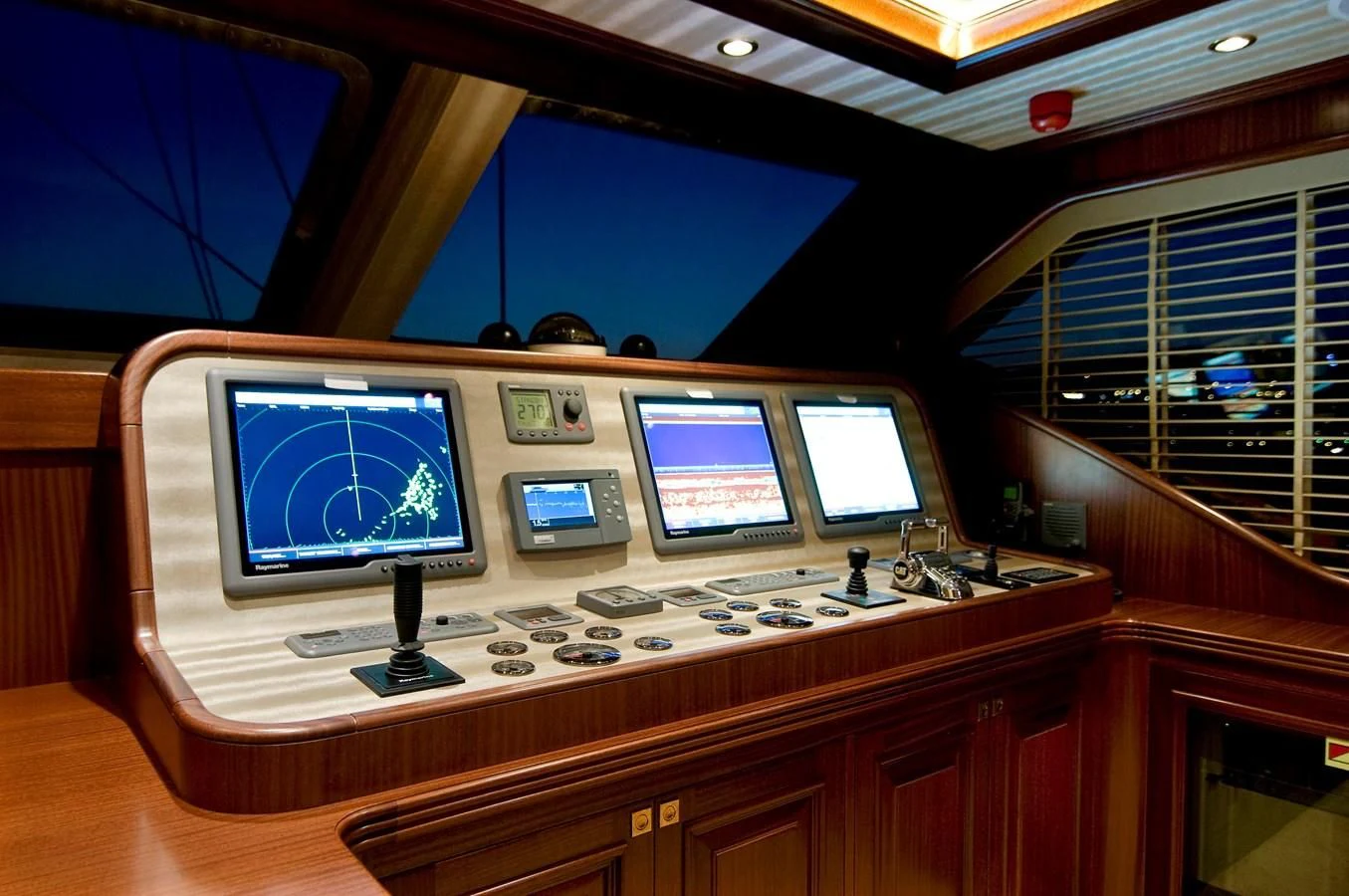 a computer set up in a room aboard CLEAR EYES Yacht for Sale