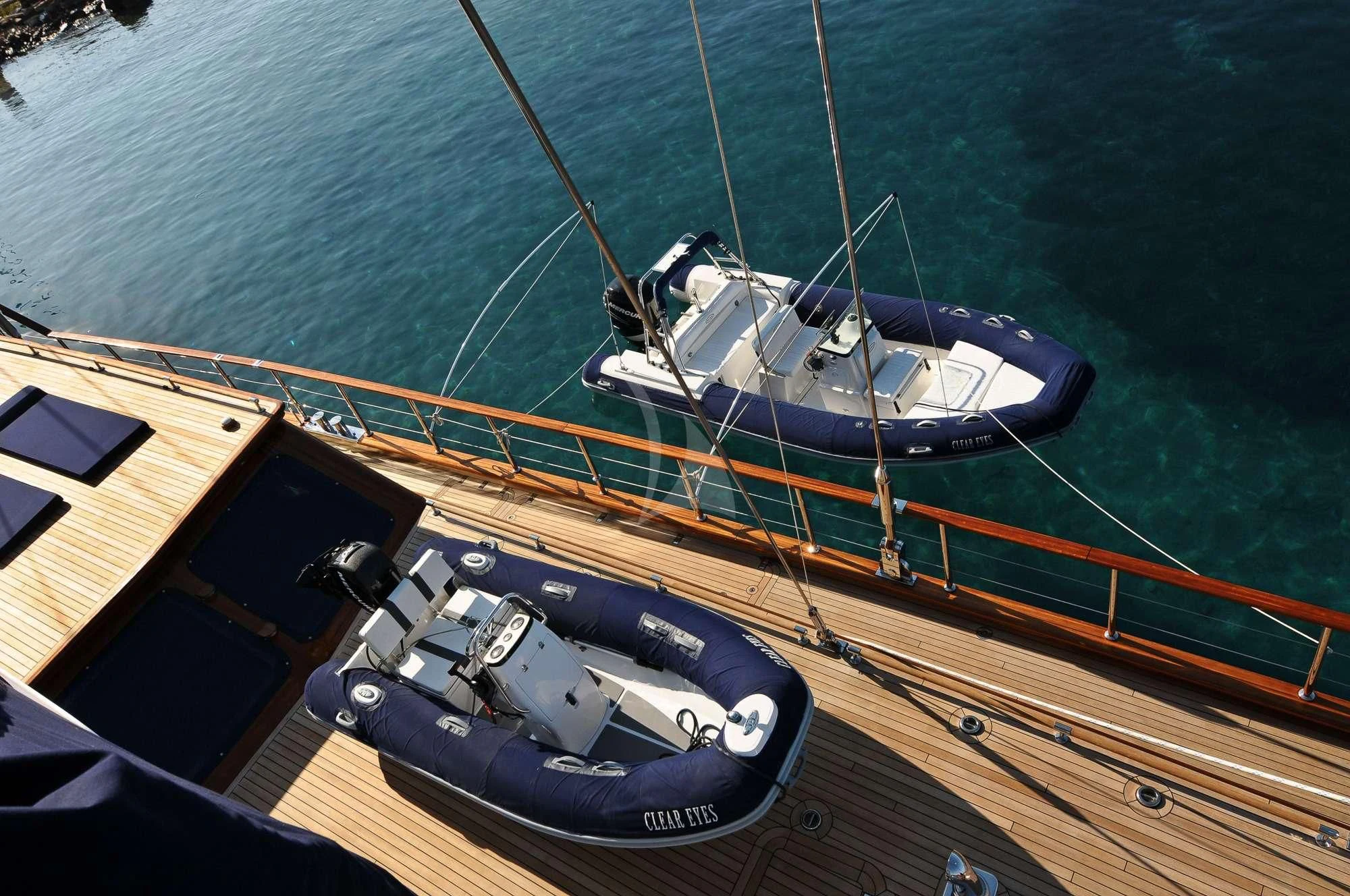 a boat on a dock aboard CLEAR EYES Yacht for Sale