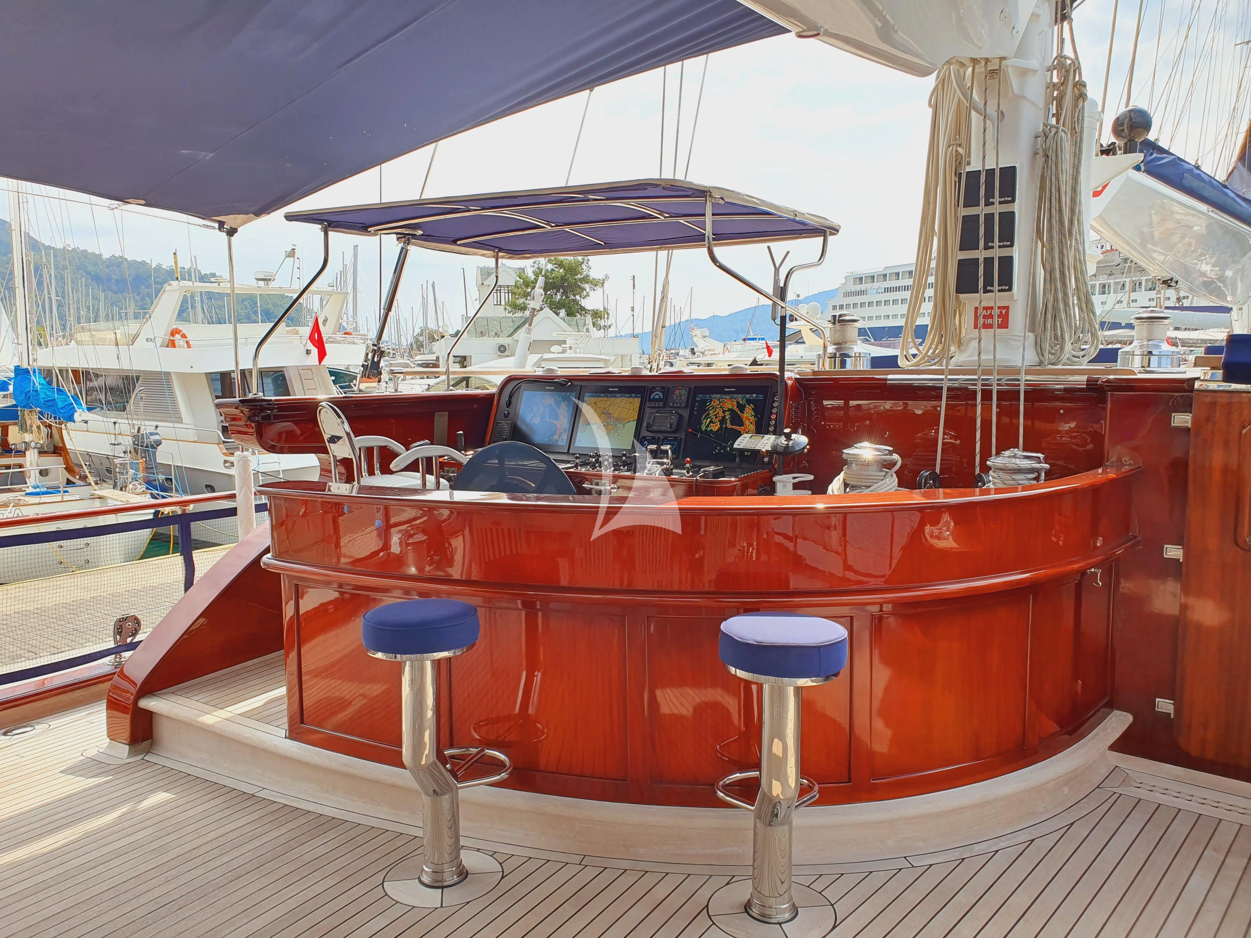a boat is parked in the water aboard CLEAR EYES Yacht for Sale