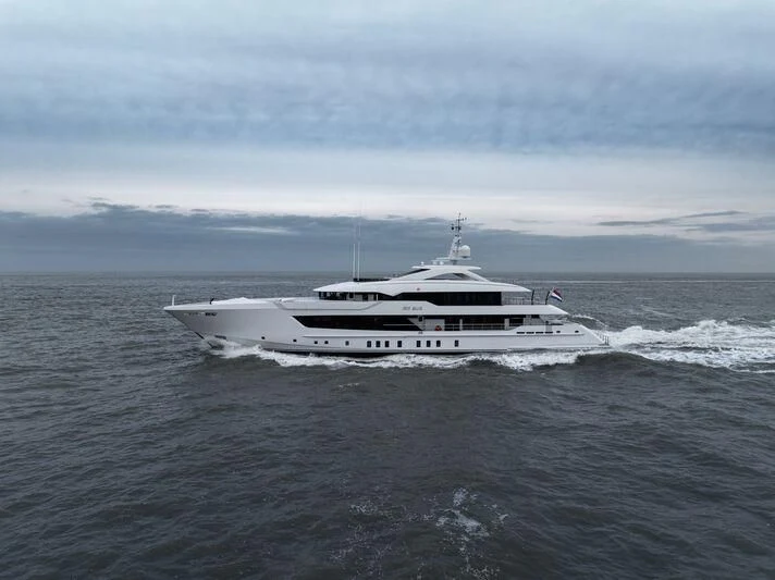 a boat in the water aboard IRIS BLUE Yacht for Sale