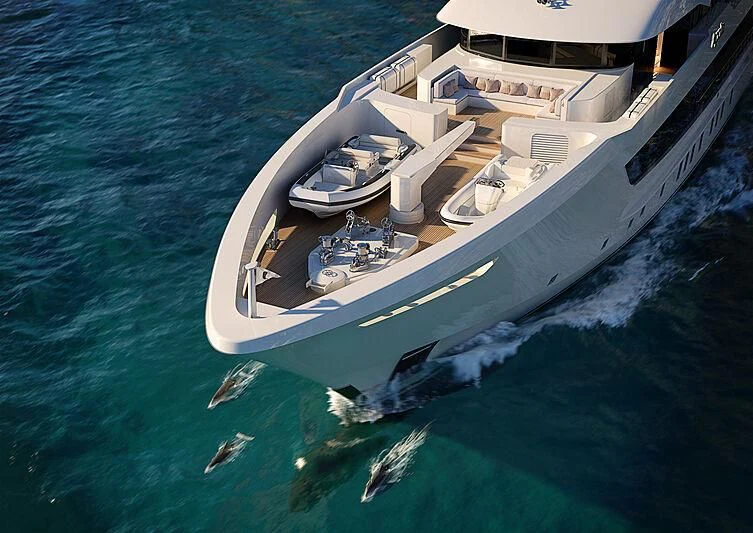 a boat on the water aboard IRIS BLUE Yacht for Sale